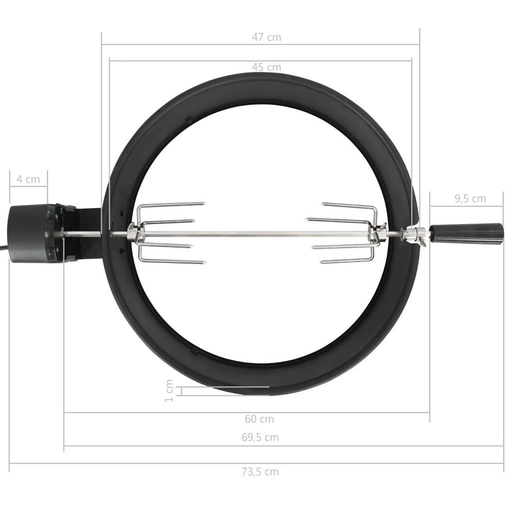 Kit per Barbecue allo Spiedo 47 cm Nero cod mxl 78253