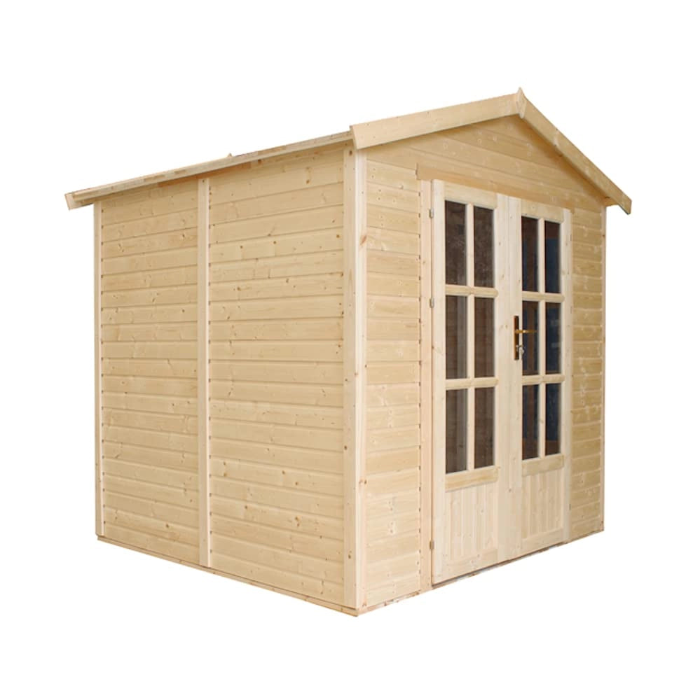 Ufficio in legno da giardino - W233xD222xH233cm - con tegole bituminose - TIMBELA M351FB+H351FBGREY
