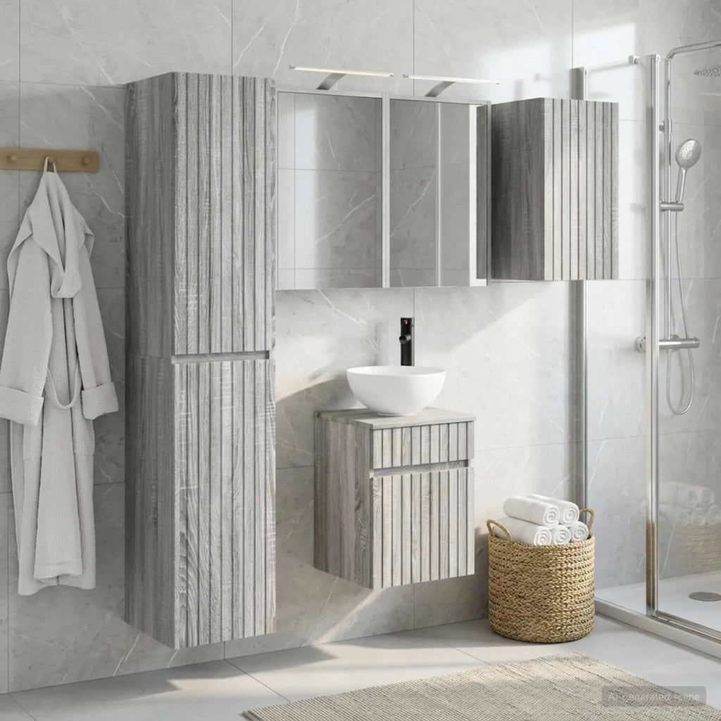 Set di Armadi da Bagno 5 pcs Sonoma grigio 43 x 16 x 62,5 cm 3407348