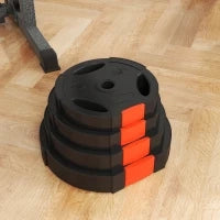 Kit Pesi con 2 Dischi da 10 kg e 2 Dischi da 5 kg in Polipropilene e Sabbia, Ø34x6 cm e Ø27x4.5 cm, Nero