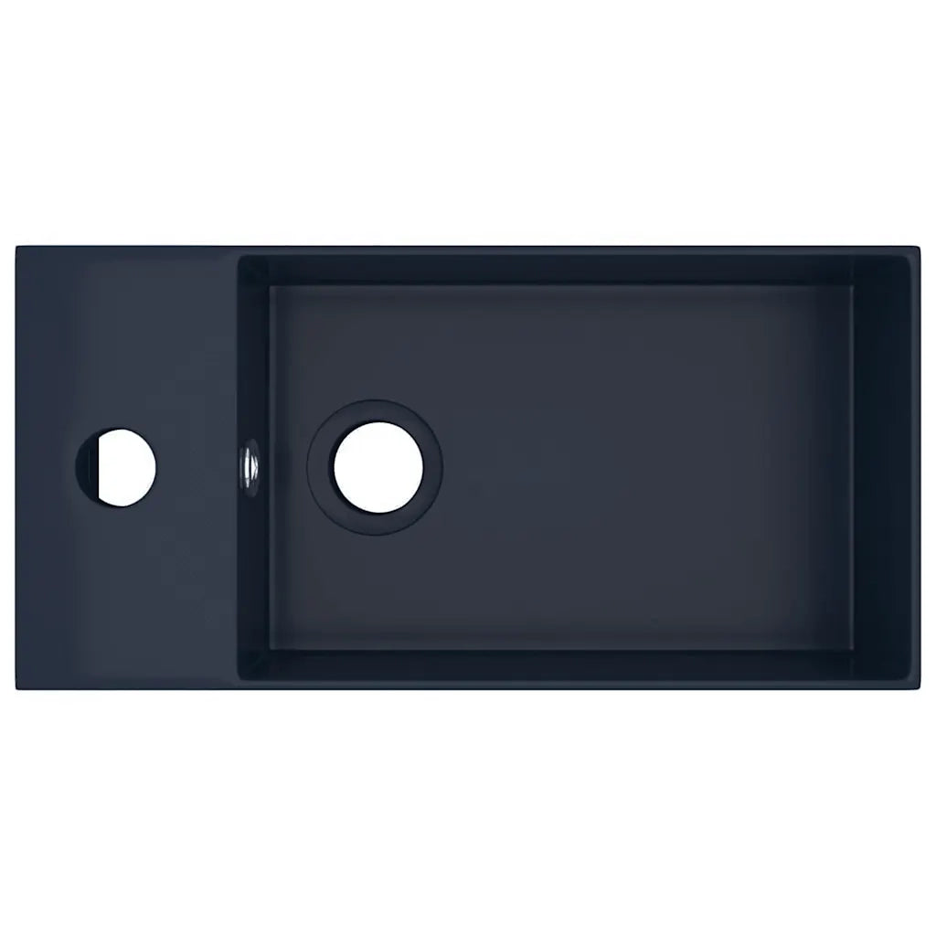 Lavandino con Troppopieno in Ceramica Blu Scuro cod mxl 40154
