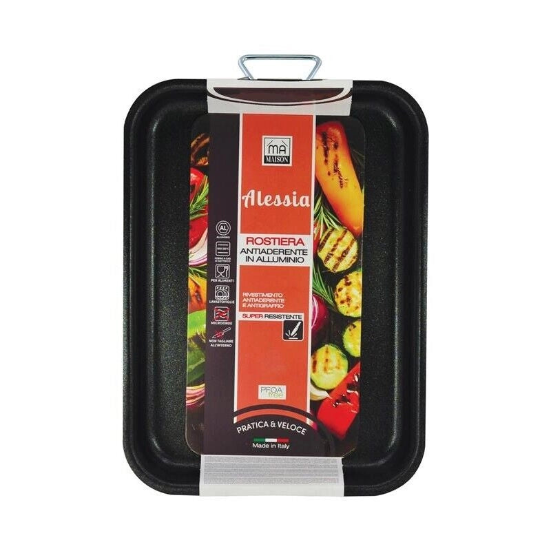 MA MAISON TRIS TEGLIE DA  FORNO ROSTIERE LINEA ALESSIA 30 - 35 - 40 CM SPESSORE 1,10 MM ANTIADERENTE E ANTIGRAFFIO IN ALLUMINIO