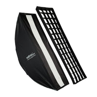 Studio Striplight Softbox 40x120cm, ruotabile di 360°, facile da montare grazie alla funzione ombrello, con griglia, maschera, adattatore, ideale per la fotografia di prodotti e persone