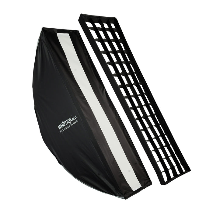 Studio Striplight Softbox 40x120cm, ruotabile di 360°, facile da montare grazie alla funzione ombrello, con griglia, maschera, adattatore, ideale per la fotografia di prodotti e persone