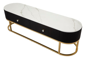 Mobile Tv Montpellier Nero 150x42x45 cm in Ferro Legno