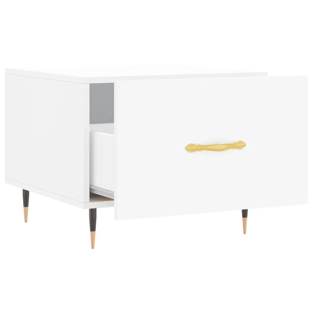 Tavolino da Salotto Bianco 50x50x40 cm in Legno Multistrato 829348
