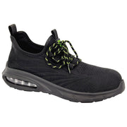 Neri Safety scarpa protettiva bassa Rush-998 S1 PL, tessuto tecnico fine knit, ESD antistatica, antiscivolamento SR, unisex, taglia 39, nero verde