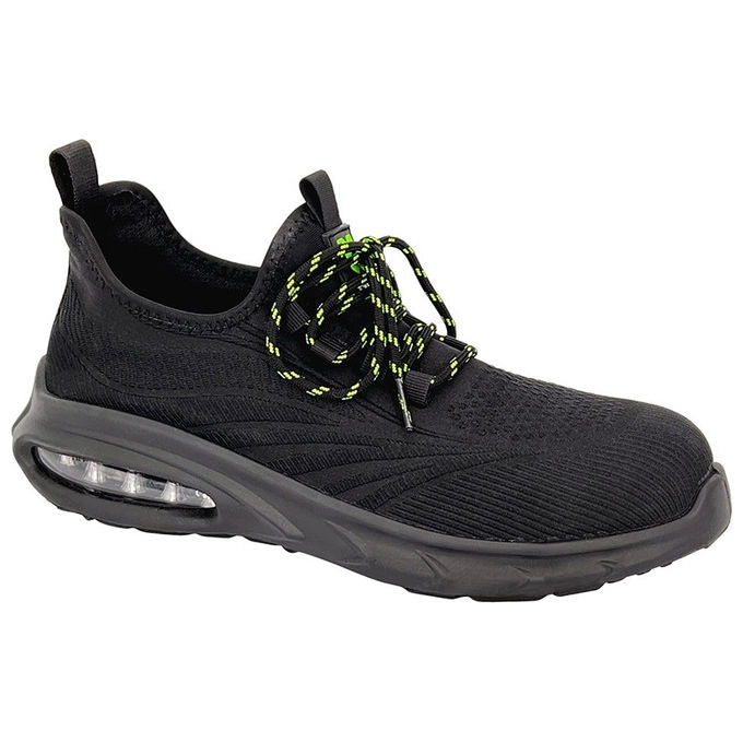 Neri Safety scarpa protettiva bassa Rush-998 S1 PL, tessuto tecnico fine knit, ESD antistatica, antiscivolamento SR, unisex, taglia 39, nero verde