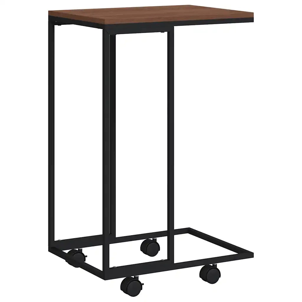 Tavolino con Ruote Nero 40x30x63,5cm in Legno Ingegnerizzato 343096