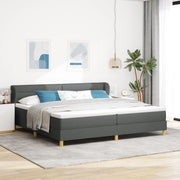 Letto Box Spring con Materasso Grigio Scuro 200x200 cm in Tessuto