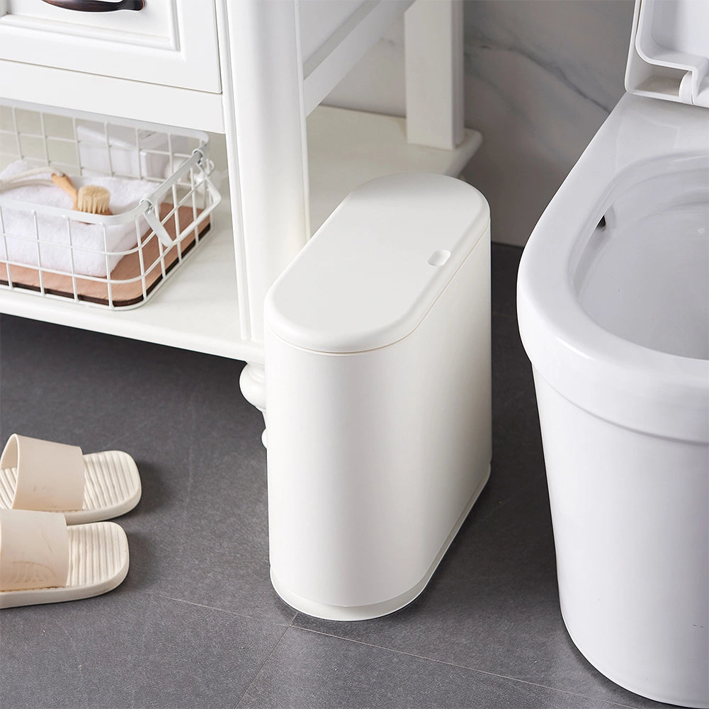 Pattumiera da Bagno in Poliuretano Bianco Capacità 9 Litri Salvaspazio Antiodore