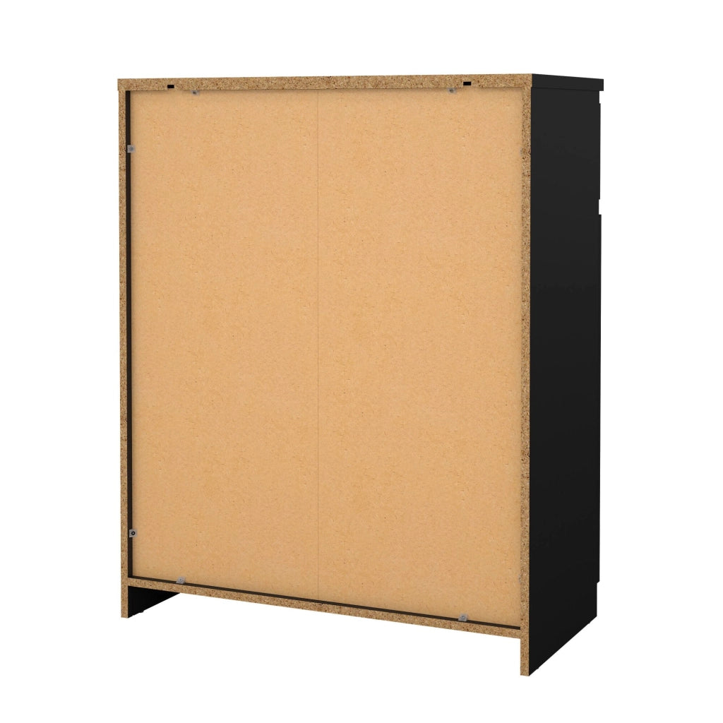 Credenza Genziana, Buffet da soggiorno, Madia da salotto, Dispensa da cucina, 80x40 h100 cm, Nero