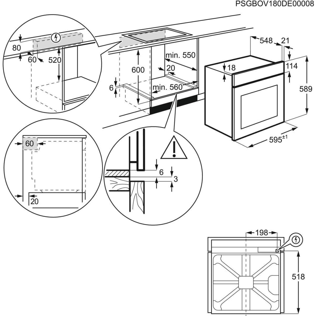 Electrolux Forno Incasso Multi Classe A 60 Cm ROB2201AON MADE IN EUROPE