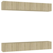 Mobile TV multimediale scaffale TV credenza mobile TV sala da pranzo soggiorno camera da letto 4 pezzi rovere Sonoma 100 x 30 x 30 cm legno ingegnerizzato marrone 02_0028750