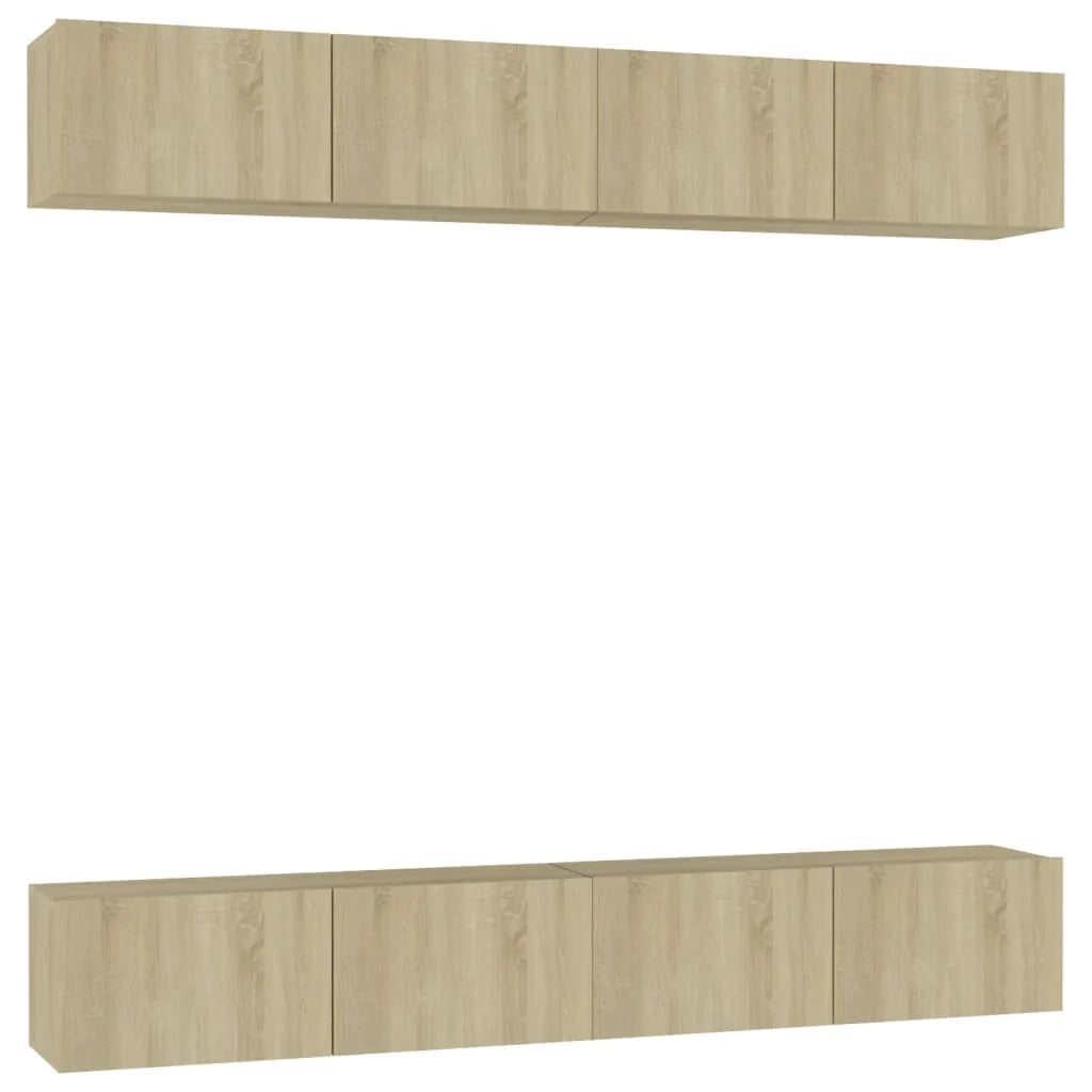 Mobile TV multimediale scaffale TV credenza mobile TV sala da pranzo soggiorno camera da letto 4 pezzi rovere Sonoma 100 x 30 x 30 cm legno ingegnerizzato marrone 02_0028750