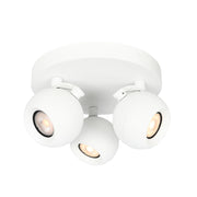 Plafoniera Italux Lafin bianca Ø22 3 spot GU10 orientabili