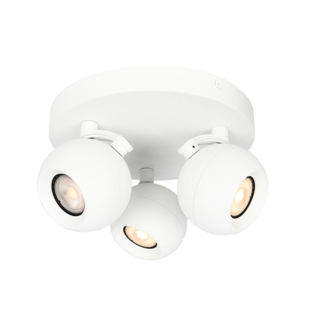 Plafoniera Italux Lafin bianca Ø22 3 spot GU10 orientabili