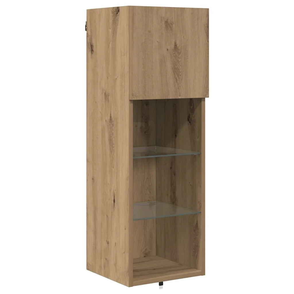 Unit¨¤ per TV a Muro 4 pz | Armadietto TV | Mobile Porta TV Rovere artigianale Legno multistrato