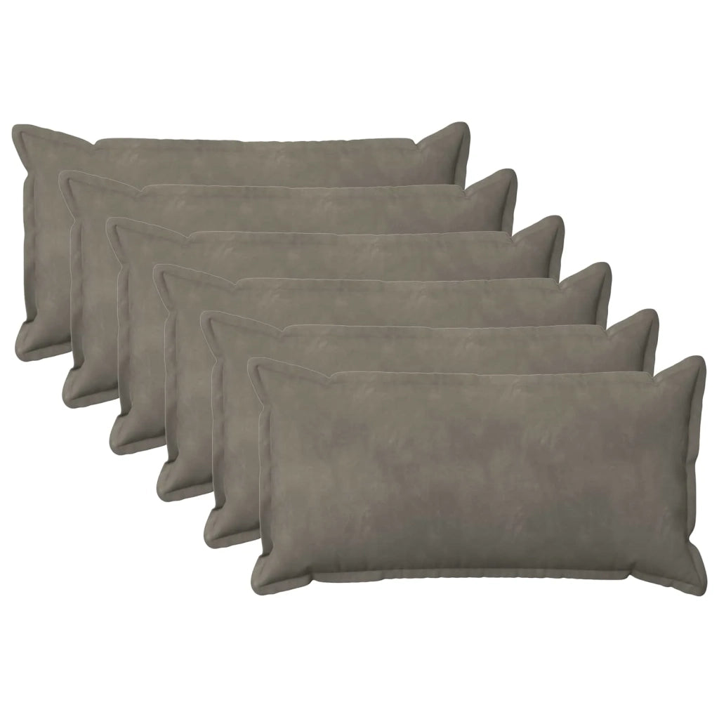 Cuscino con cuscino HOUTEN 6 pz Grigio Chiaro Velluto 933531