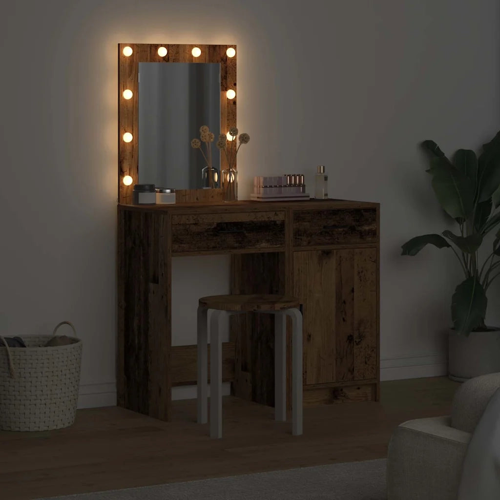 Toeletta | Tavolo da Trucco con cassetto 2 pz Marrone 50 x 41 x 135 cm