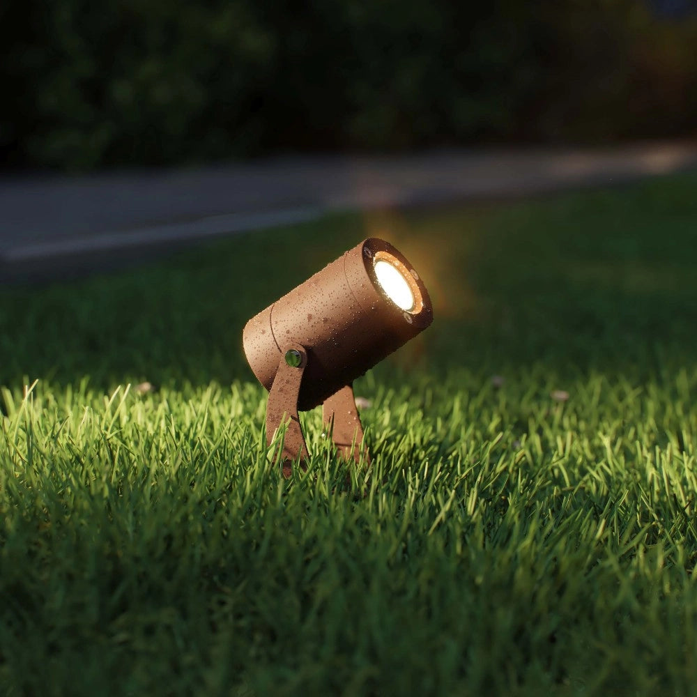 Sair - Faro a led a picchetto rotondo 10W IP65 Nero 2200K - Luce da giardino per piante o siepe h36cm - Beneito faure