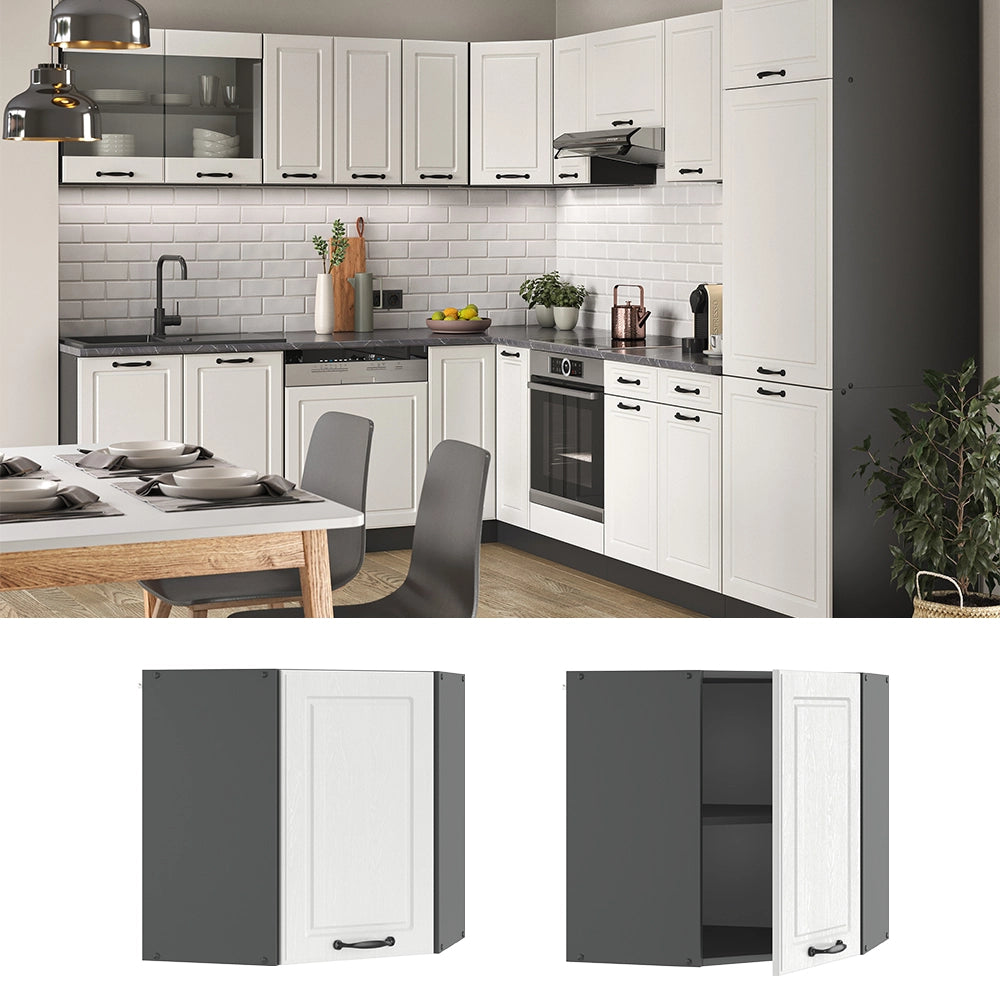 Vicco Mobile angolare da cucina Bianco casa di campagna 57 cm