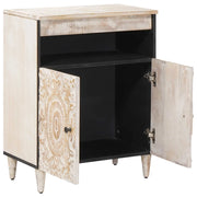 Credenza | Madia | Buffet da pranzo | Armadio da pranzo Bianco 60 x 33,5 x 75 cm Legno di mango massello