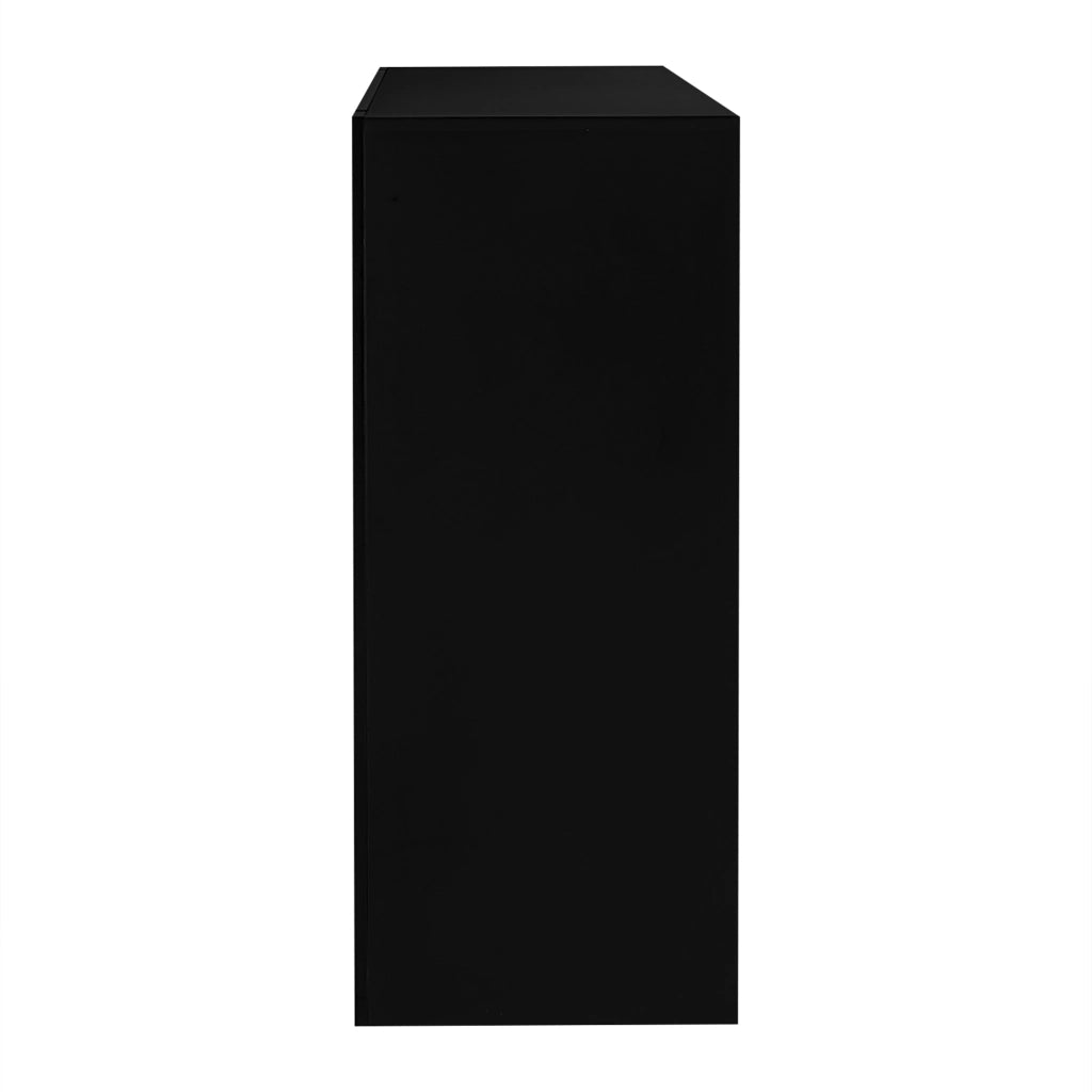 Credenza Moderna con Ante a Vetro e Ripiani ¨C Xylo ¨C Nero Lucido 95x35x83