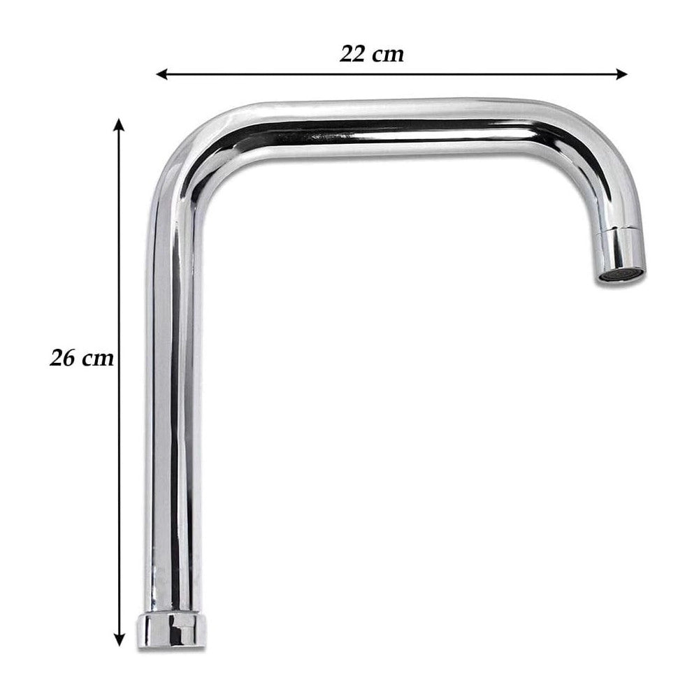 Trade Shop - Canna Di Ricambio Miscelatore Rubinetto Cucina Lavello Canna Alta Squadrato 22cm -