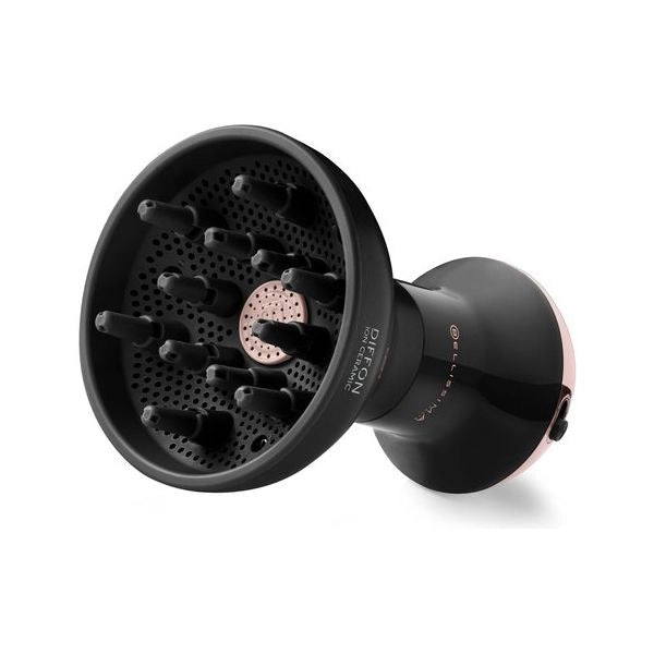 Bellissima imetec diffon ion ceramic, diffusore ad aria calda per capelli ricci, tecnologia ion ceramic, doppio voltaggio, 700 w, 2 combinazioni aria/temperatura, asciugatura delicata senza effetto crespo, impugnatura ergnomica - 8007403119683