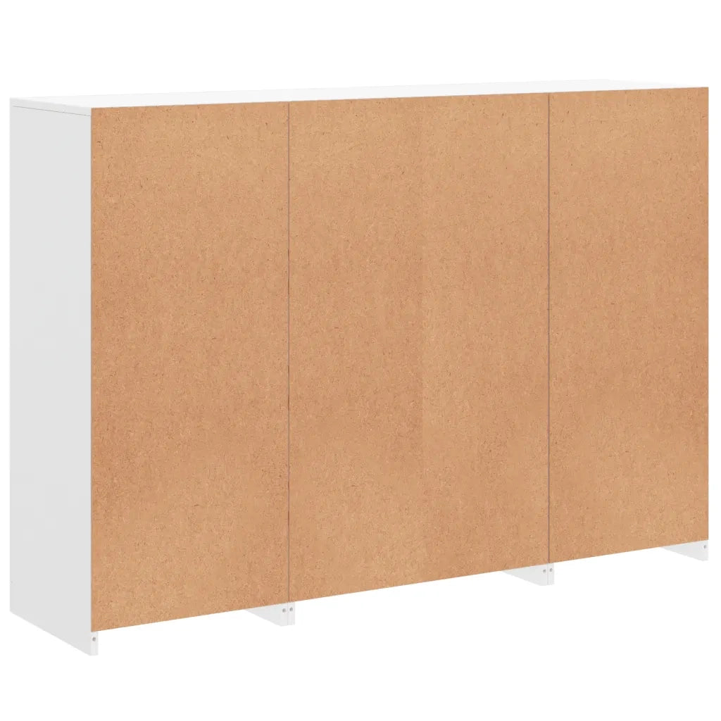 Credenze con Luci LED 3 pz Bianche in Legno Multistrato 3209128