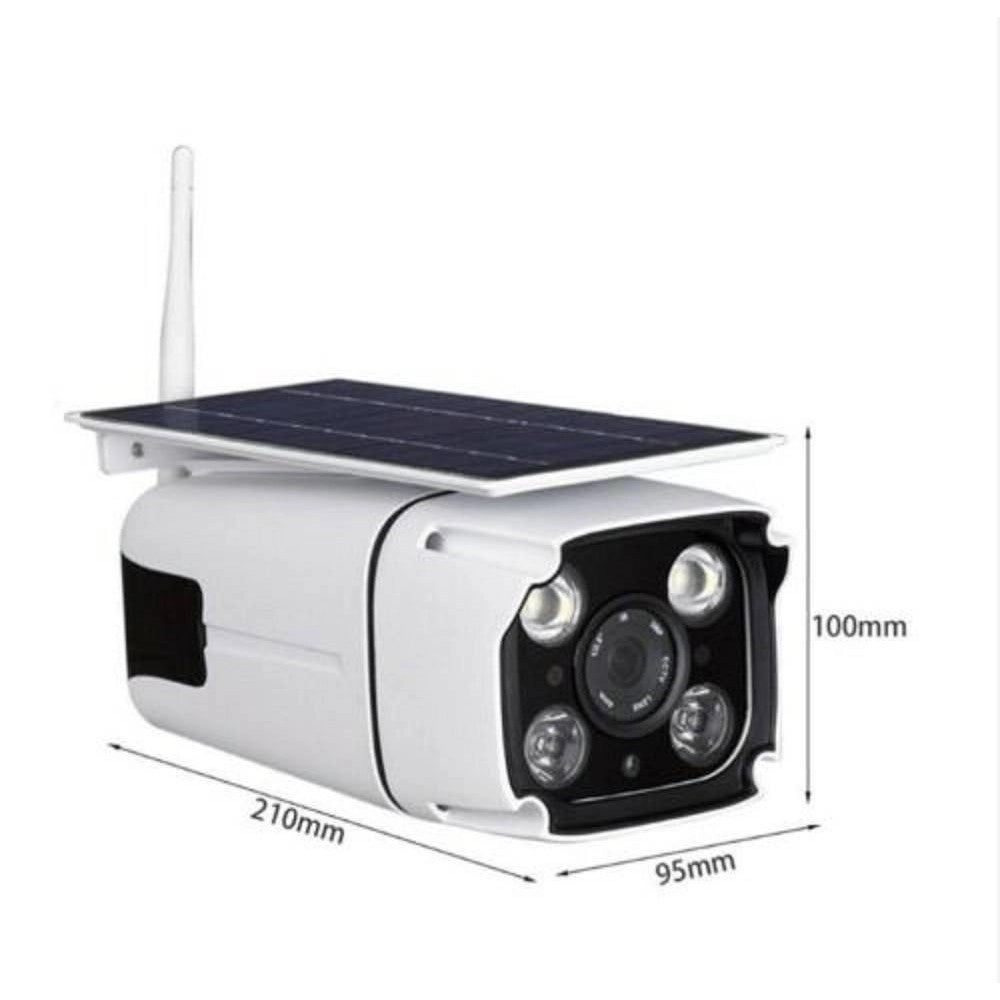 Trade Shop - Telecamera Con Pannello Solare Wifi Da Esterno Ip67 2.0mp Sensore Pir 202 Had -