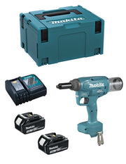 Rivettatrice MAKITA DRV250RFJ (2 x 3,0 Ah + DC18RC + MAKPAC 3)