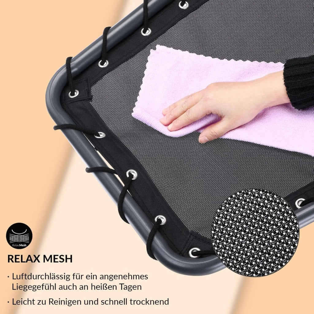 ® Sedia Relax Poltrona a Dondolo Sdraio Ergonomica Oscilla a 360° Incl. Poggiatesta Acciaio Salotto Esterno Interno Sedie Lettino Giardino