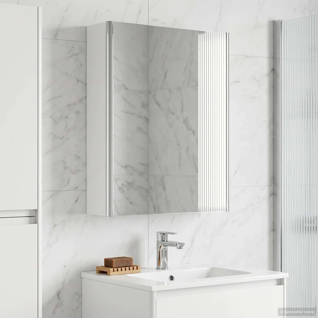 Mobiletto per specchio da bagno Bianco 53,5 x 15,5 x 70 cm