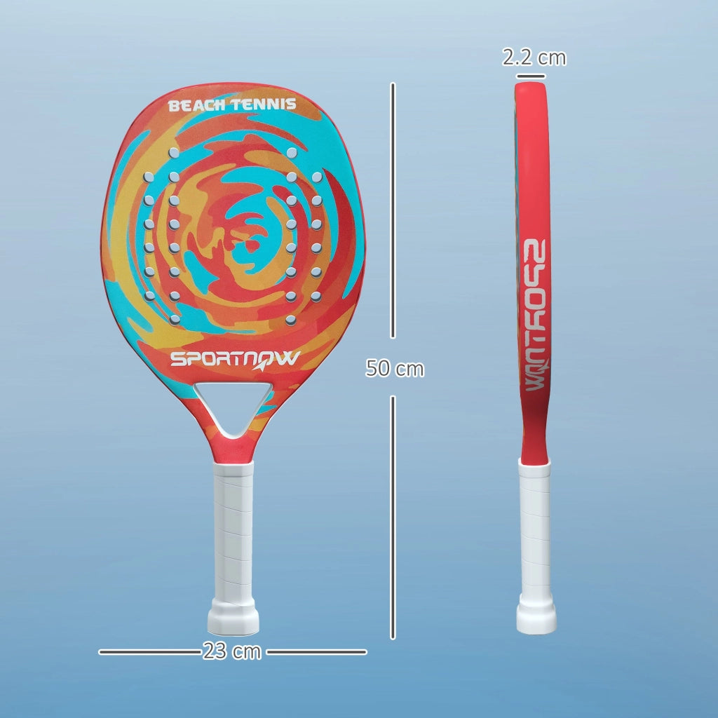 Racchetta Padel in Fibra di Carbonio con Impugnatura Antiscivolo e Borsa di Trasporto