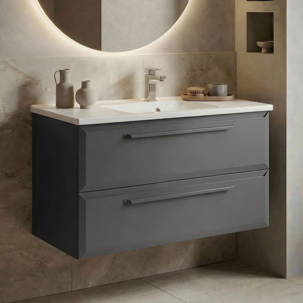 Mobile lavabo "Nuvola 100 v2" - 100 x 50 x 62 cm - Antracite