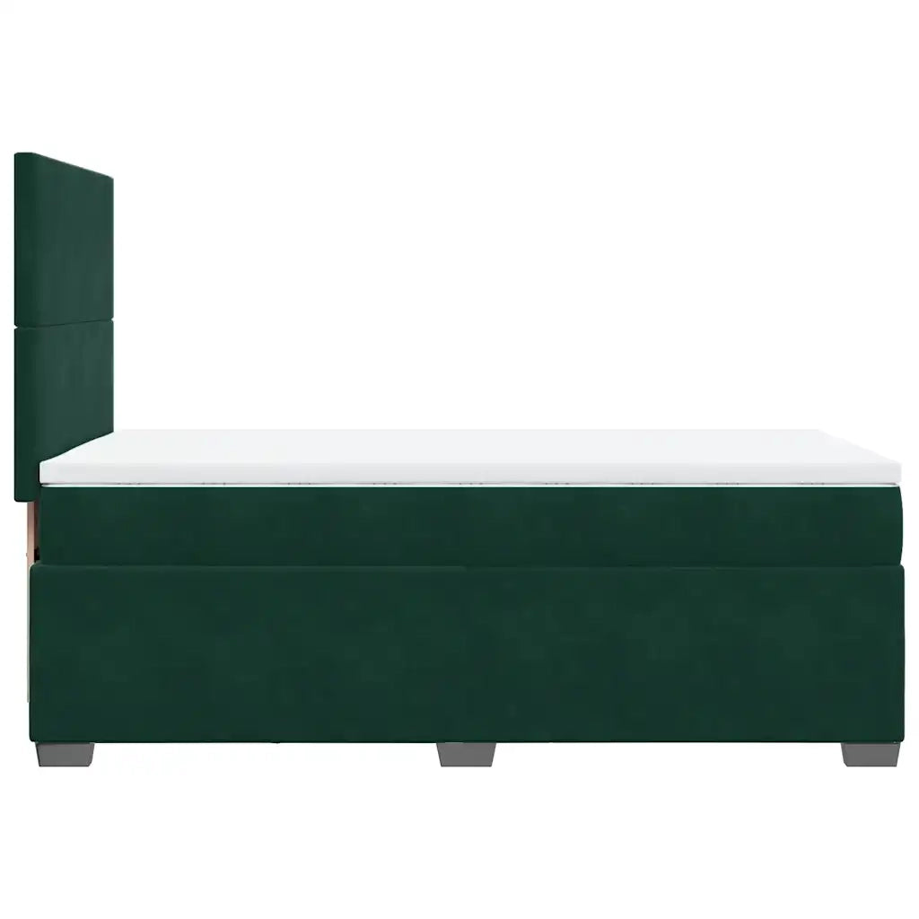 vidaXL Giroletto a Molle con Materasso Verde Scuro 90x190 cm Velluto