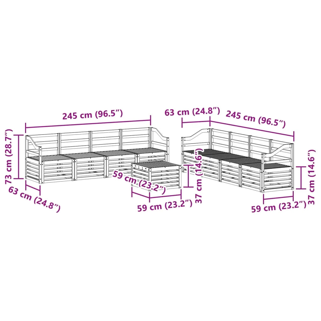 Set divani Legno di Acacia Massello 3391609