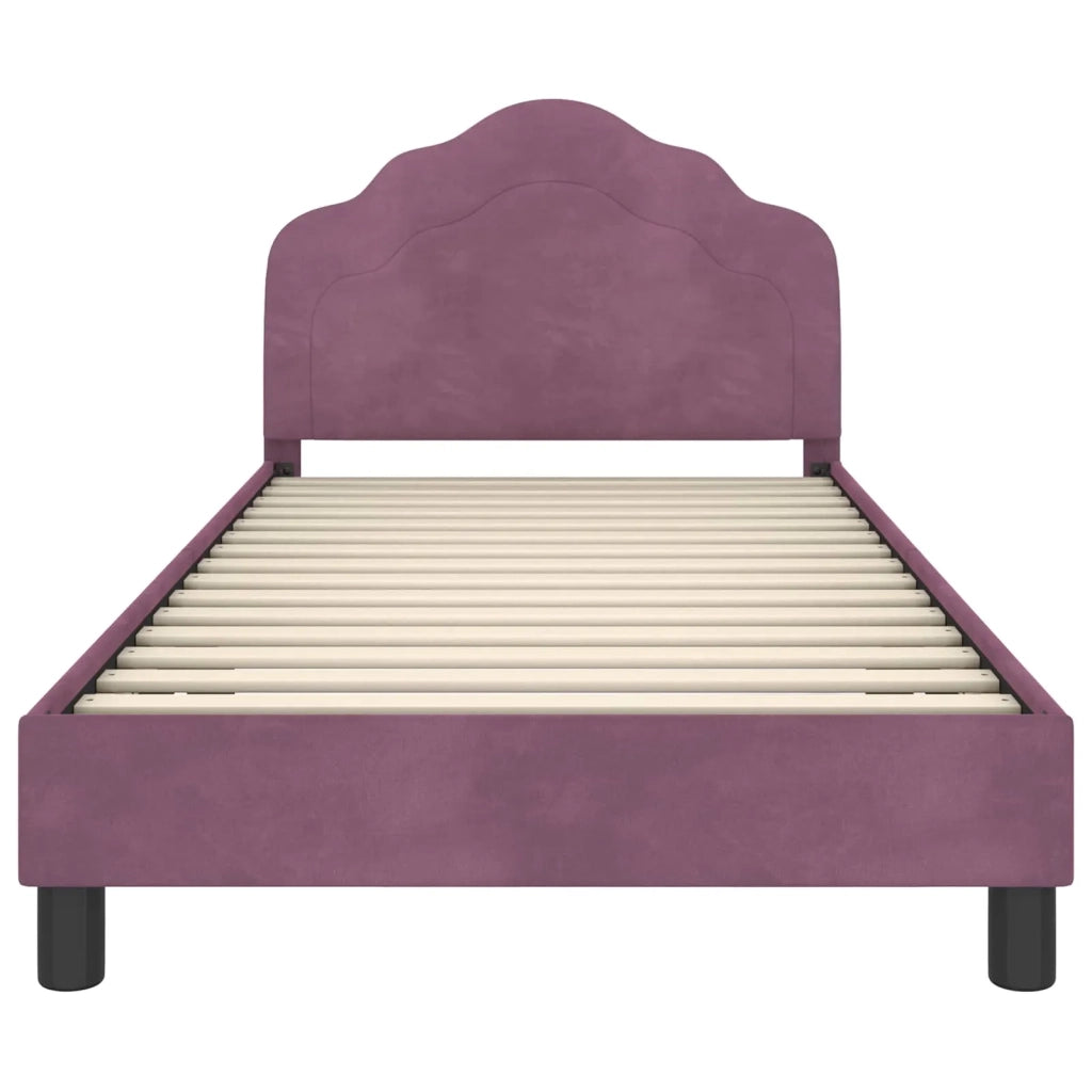 Struttura letto bambini con testata Viola 90 x 190 cm Velluto 42010954