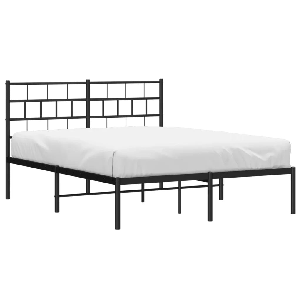 Giroletto con Testiera-Struttura Letto con testiera in Metallo Nero 140x190 cm 796910