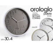 Trade Shop - Orologio Da Parete Tondo 30x4 Cm Movimento Silenzioso Elegante Assortiti 684111 -