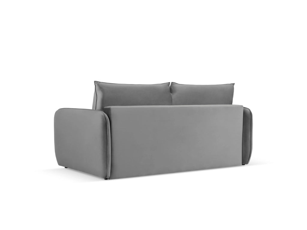 Cosmopolitan Design - Divano convertibile "Vienna" 2 posti in velluto grigio chiaro 