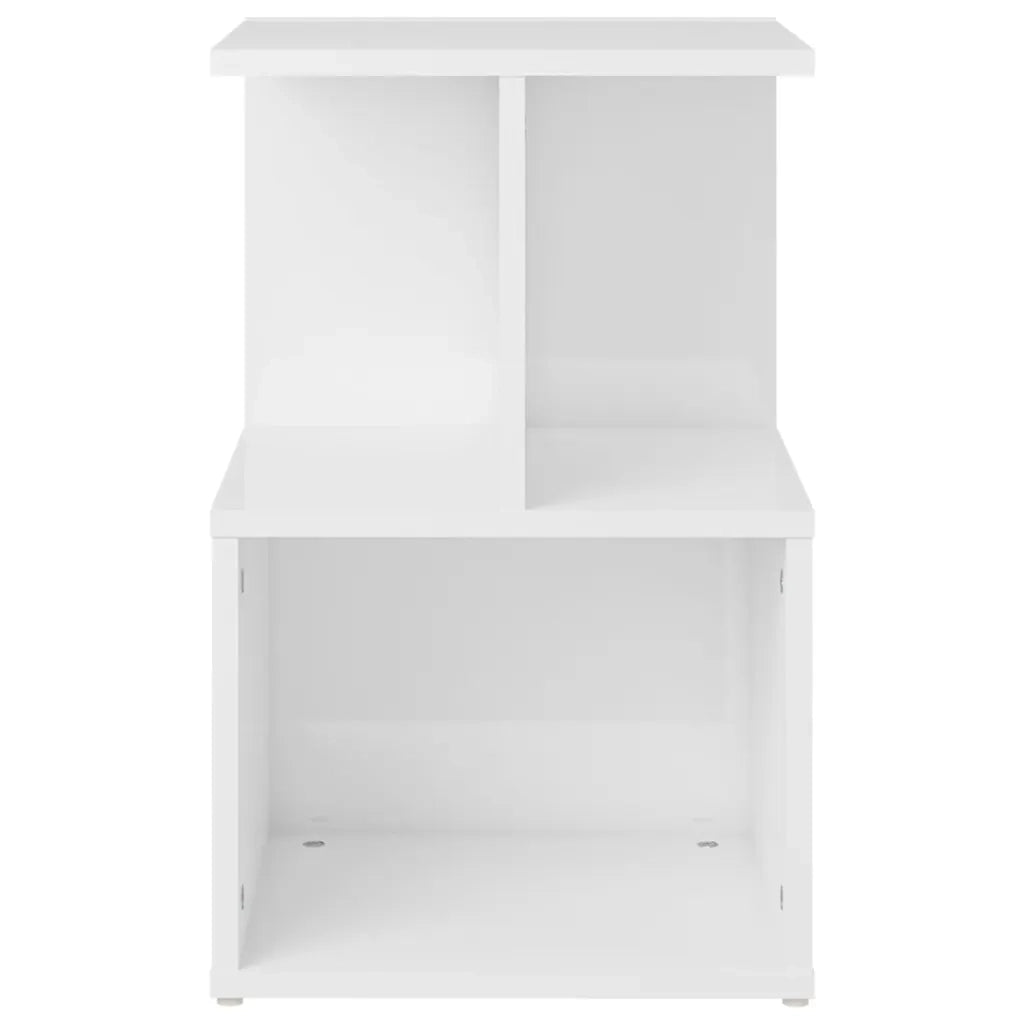 Comodini 2pz Bianco Lucido 35x35x55 cm in Legno Multistrato 806359