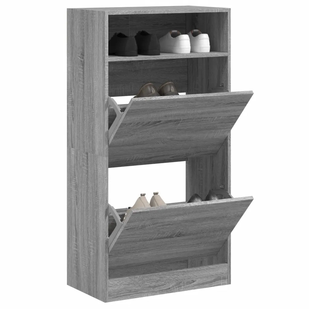 Scarpiera | Mobile per scarpe Grigio Sonoma 60x34x116 cm in Legno Multistrato