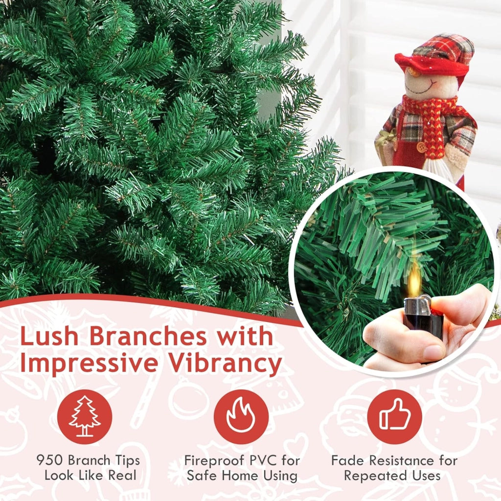 Albero di Natale Verde 150/180/210/240 cm Folto Sintetico, Albero di Natale per Feste, Case, Uffici, Negozi, Bar, Supporto in Ferro, Rami Spessi (210 cm)