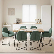 Sedie da pranzo 6 pcs Velluto (V) Verde Mare 55 x 50 x 84 cm 3428392