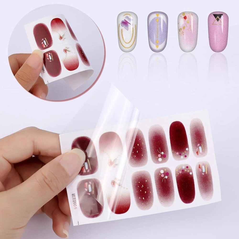 Trade Shop - Smalto Adesivo Per Unghie Nail Art Stickers Decorazioni Manicure Set Da 24 Pezzi -