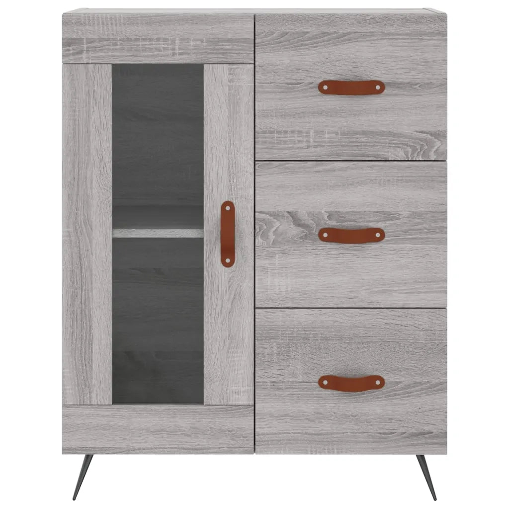 Credenza Grigio Sonoma 69,5x34x180 cm in Legno Multistrato 3195937