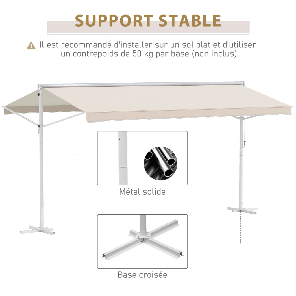 Gazebo pieghevole ¨C zephmum ¨C Bianco Beige 4.50x3.40x2.55 m